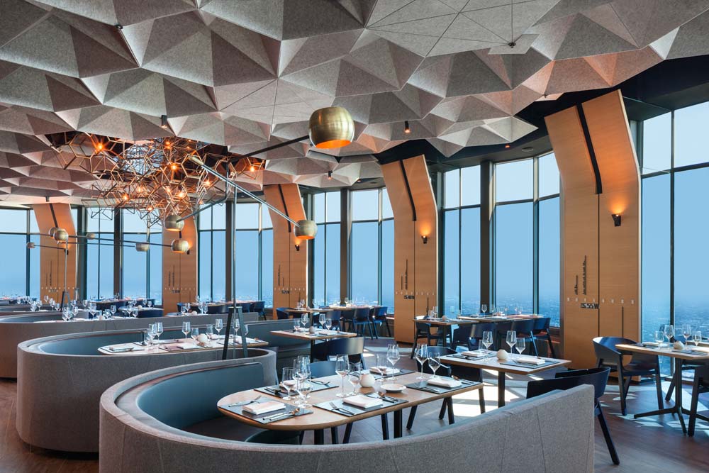 Renowned restaurateur, Emil Eyvazoff, selected SageGlass for his new sky-high restaurant 71Above for its aesthetic appeal and functionality. Credit: SageGlass