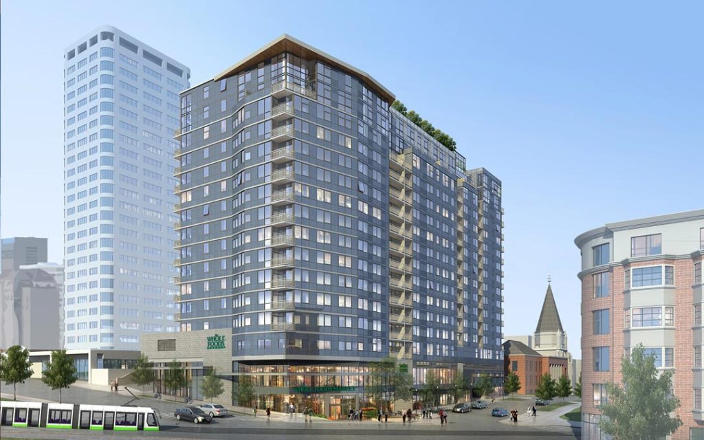 Construction begins on The Danforth apartment tower and Whole Foods Market in Seattle’s First