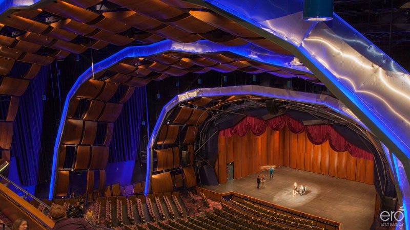 The stage of the McAllen Peforming Arts Center designed by ERO Architects. Credit: ERO Architects®