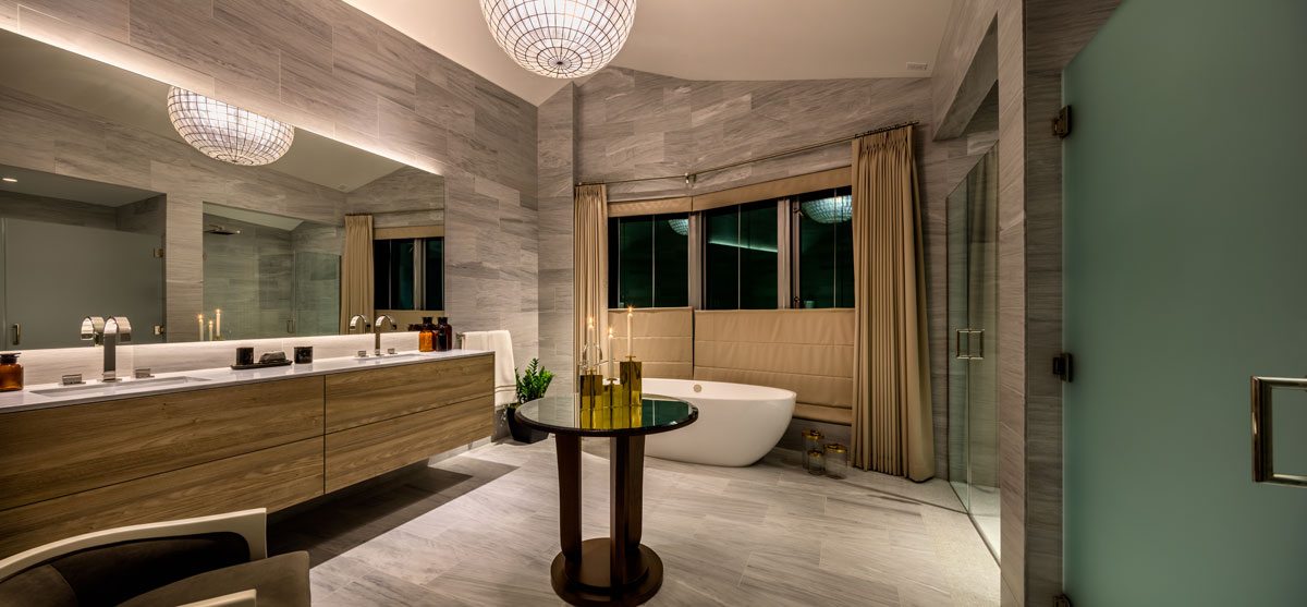 Exquisite master bathroom at the Pacific. Courtesy of Christopher Mayer Photography
