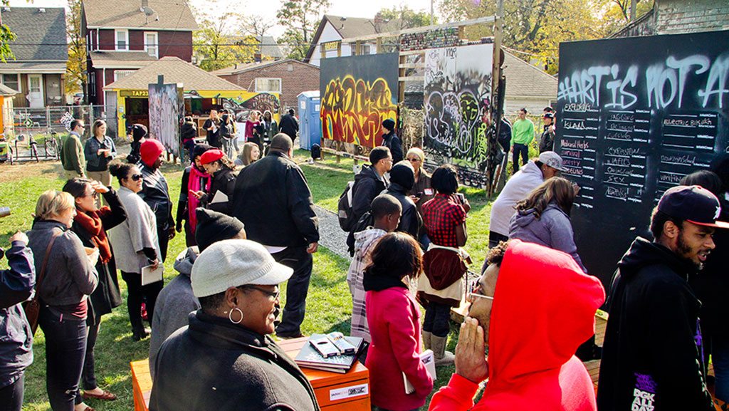The Alley Project (TAP), Detroit, MI (2011). The Alley Project, transformed a Southwest Detroit neighborhood alley and surrounding vacant lots into an inspirational graffiti art gallery.
