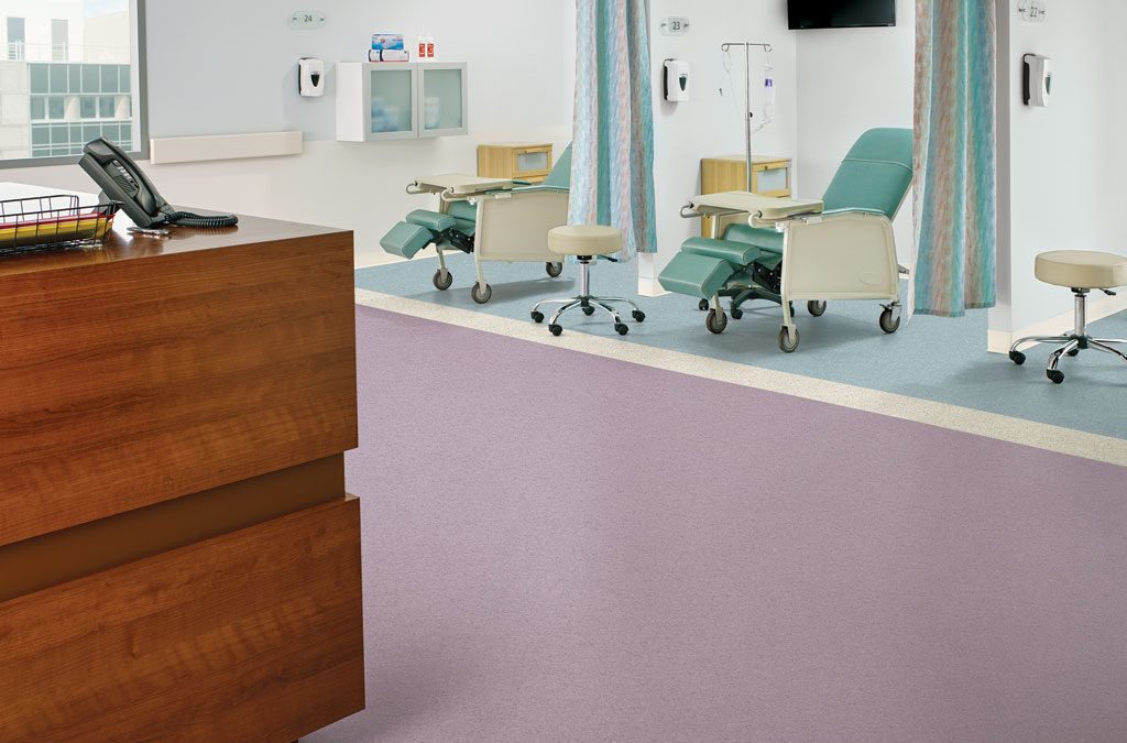 Homogeneous sheet flooring designed with health in mind