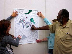 Community members map green infrastructure in a session for the Living Waters of Larimer project. Photo credit: Living Waters of Larimer
