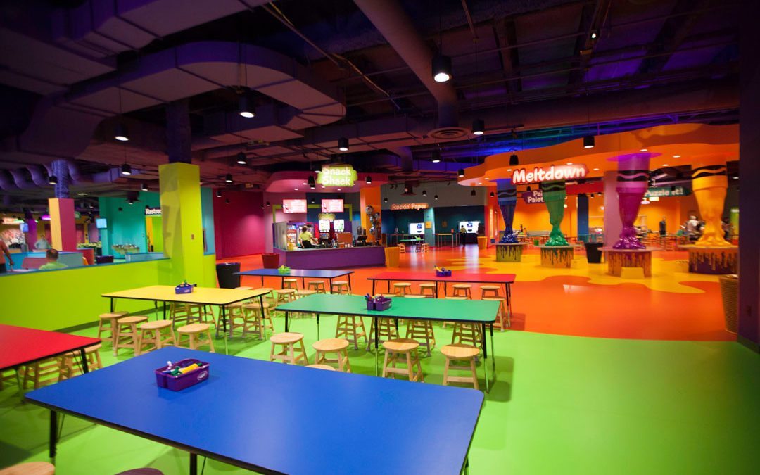 Crayola Experience at the Mall of America adorned with colorful floor