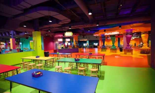 Crayola Experience at the Mall of America adorned with colorful floor