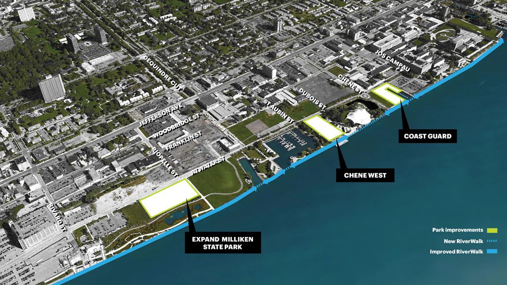 New Parks + Waterfront Improvements. East Riverfront Renderings. Lovio George