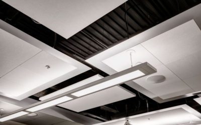 Rockfon Infinity Perimeter Trim helps designers create ceiling clouds, islands, light coves, projections, dramatic transitions