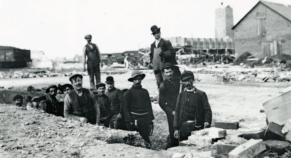 Group of Men at Port Credit Brick Company 1907. Donor: Ida Lynd Bradley