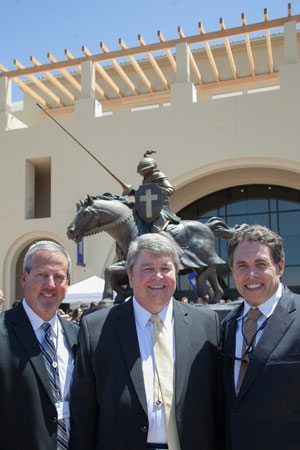 Photo left to right: Robert Stokes, Vice President, Regional Director at Sundt Construction; Dr. Ronald L. Ellis, President of California Baptist University; and Robert Simons, AIA, President of SVA Architects.