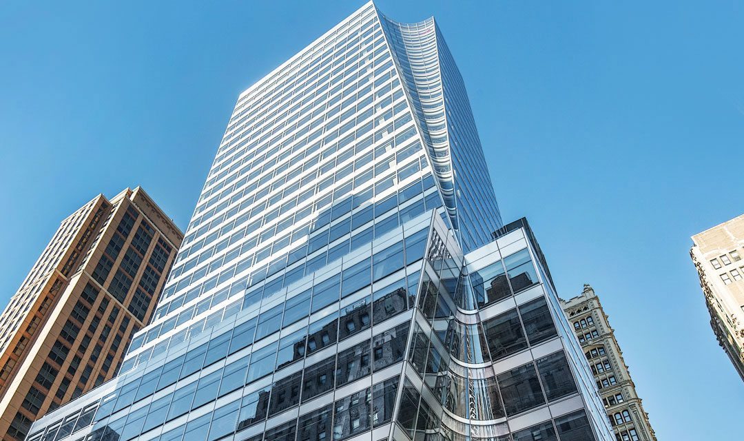 7 Bryant Park melds curved glass, stainless steel spandrels and transparent openings