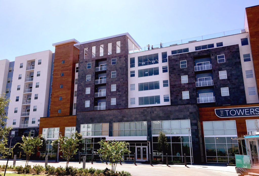 TAMU Park West B Building Entrance. Photo: The Weitz Company