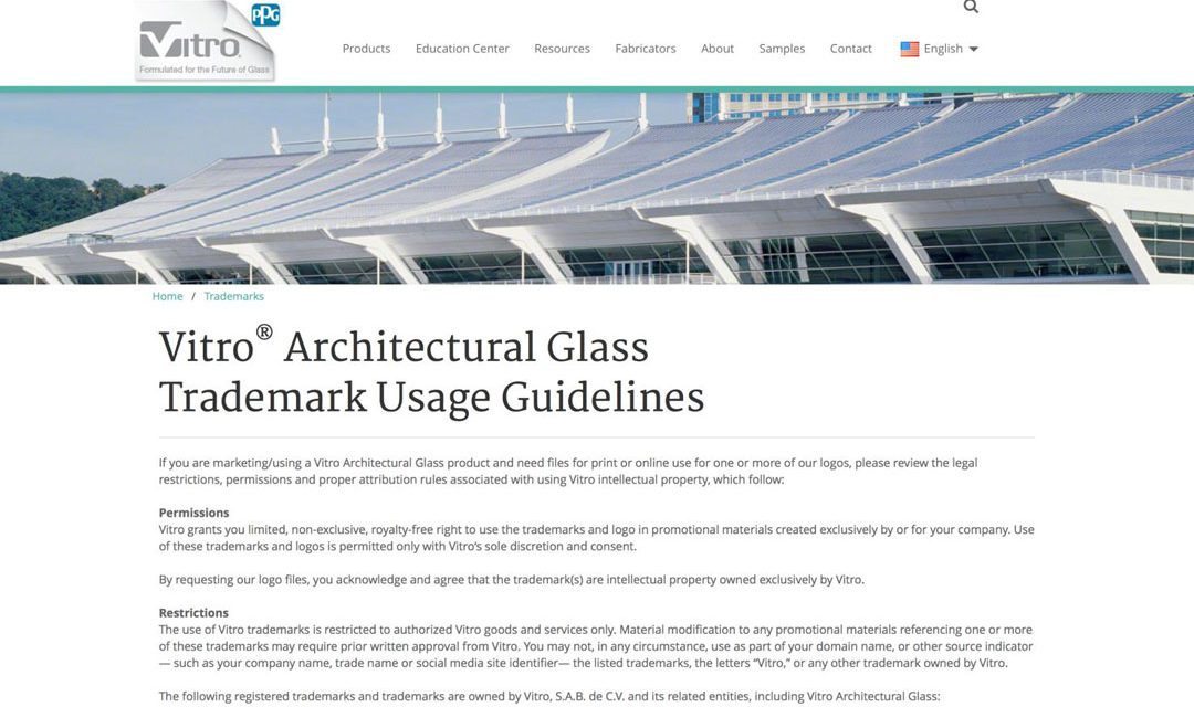 Vitro Architectural Glass adds online trademark and logo usage guidelines