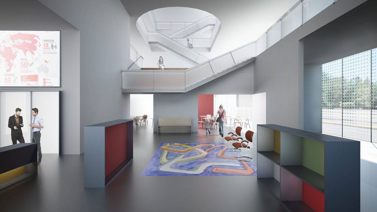 Foyer view. Courtesy of Steven Holl Architects 