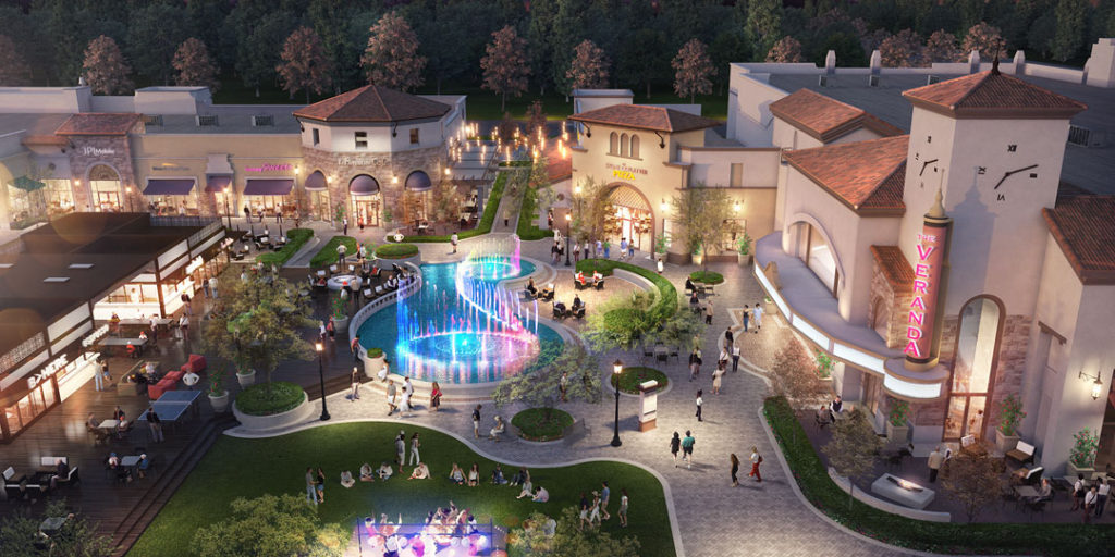 OTL’s choreographed, $1.7 million water feature that will serve as the centerpiece of CenterCal Properties’ new 375,000 square-foot retail, dining and entertainment destination The Veranda.
