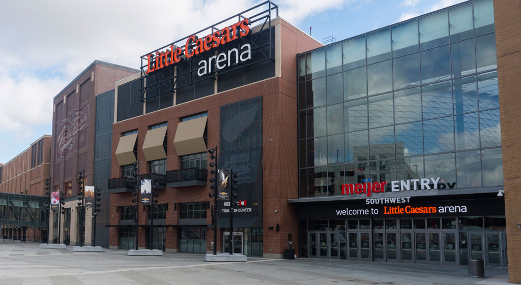 Little Caesars Arena meets aesthetic, sustainability, security goals with Tubelite’s curtainwall, storefront, entrance systems