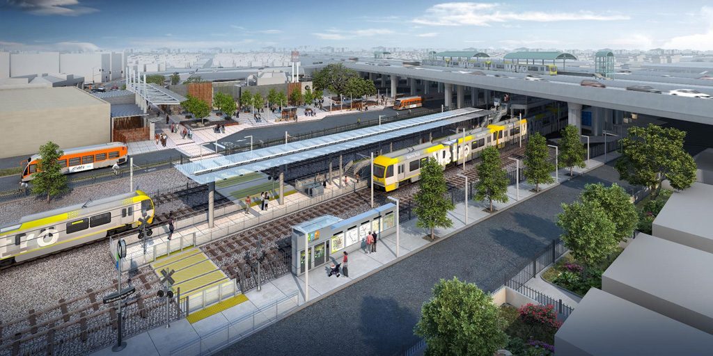 Willowbrook/Rosa Parks Station for LA Metro. Rendering courtesy of Stantec