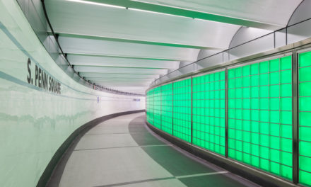 SEPTA Downtown Link features glass block “active” wall system by EXTECH