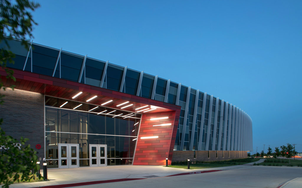Dan Dipert Career and Technical Center in Texas features Tubelite systems inside and out