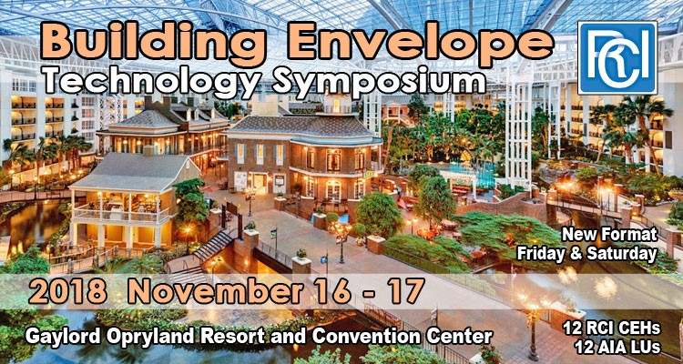 Meet with 300+ Building Envelope Specifers at RCI’s Building Envelope Technology Symposium 