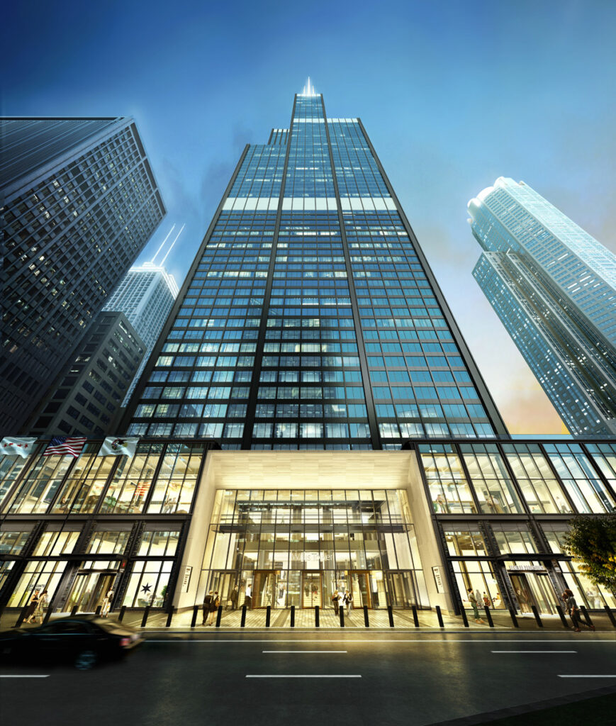 Rendering of the Willis Tower. Credit: © EQ Office/Blackstone. Courtesy of Gensler