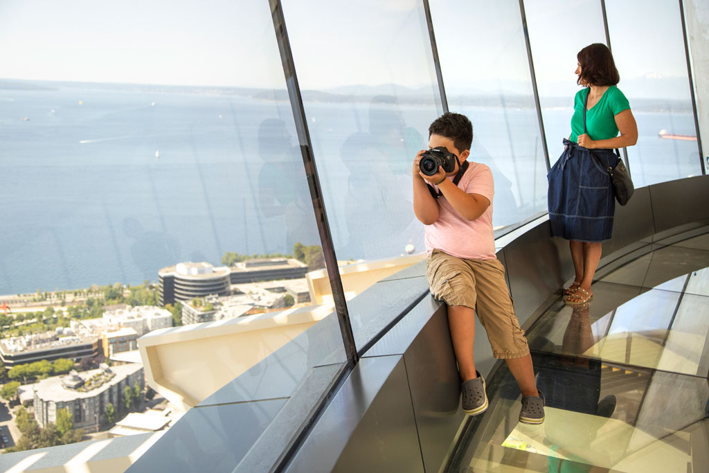 Views from the Space Needle's 500-foot level. Courtesy of John Lok.