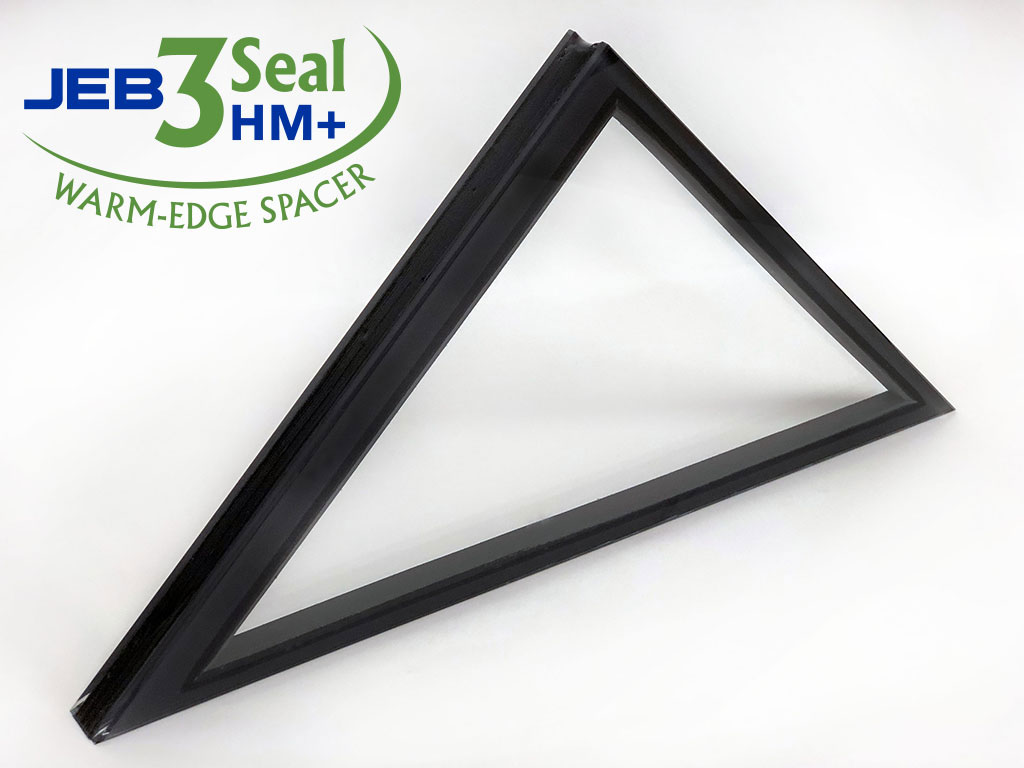 The JEB 3Seal HM+ spacer offers significant aesthetic and energy-efficient advantages. The high-modulus silicone secondary seal minimizes PIB migration, providing clear, straight sightlines. It also offers 35 percent higher design strength, allowing for a narrower air cavity in an IGU, and 10.4 percent more argon gas retention than standard sealants, based on ASTM 2190 testing. An IGU incorporating the JEB 3Seal HM+ spacer will retain its argon gas longer over other insulating glass systems, maximizing energy savings and extending the units service life. The JEB 3Seal HM+ spacer offers significant aesthetic and energy-efficient advantages. The high-modulus silicone secondary seal minimizes PIB migration, providing clear, straight sightlines. It also offers 35 percent higher design strength, allowing for a narrower air cavity in an IGU, and 10.4 percent more argon gas retention than standard sealants, based on ASTM 2190 testing. An IGU incorporating the JEB 3Seal HM+ spacer will retain its argon gas longer over other insulating glass systems, maximizing energy savings and extending the units service life.