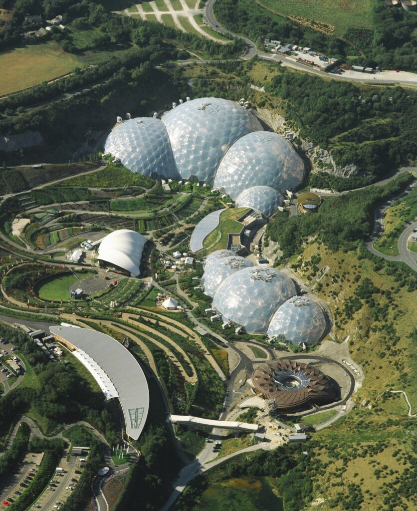 The Eden Project in Cornwall. Photo credit: Sealand Aerial Photography