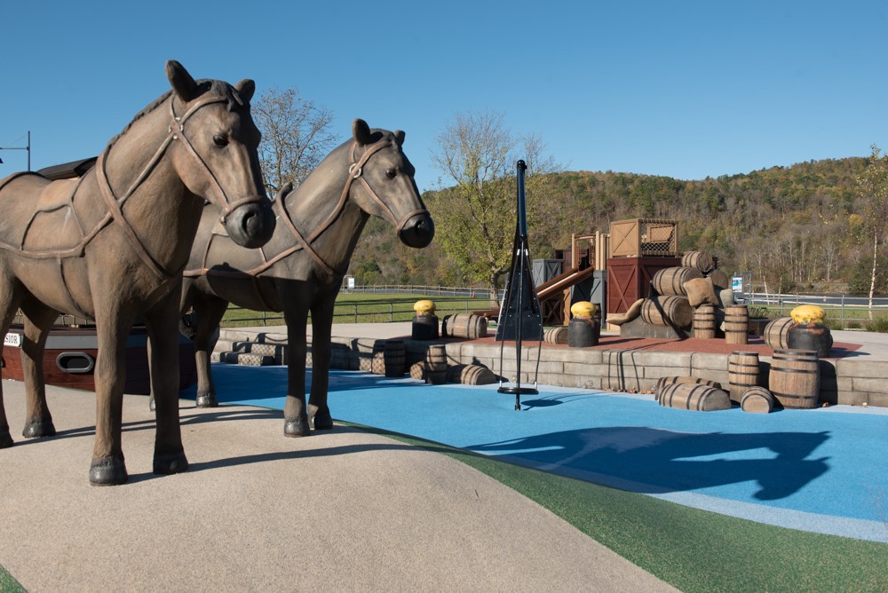 A canal-themed play area at the Mohawk Valley Welcome Center reflects the region’s ties to the nearby Erie Canal. Courtesy of Stantec