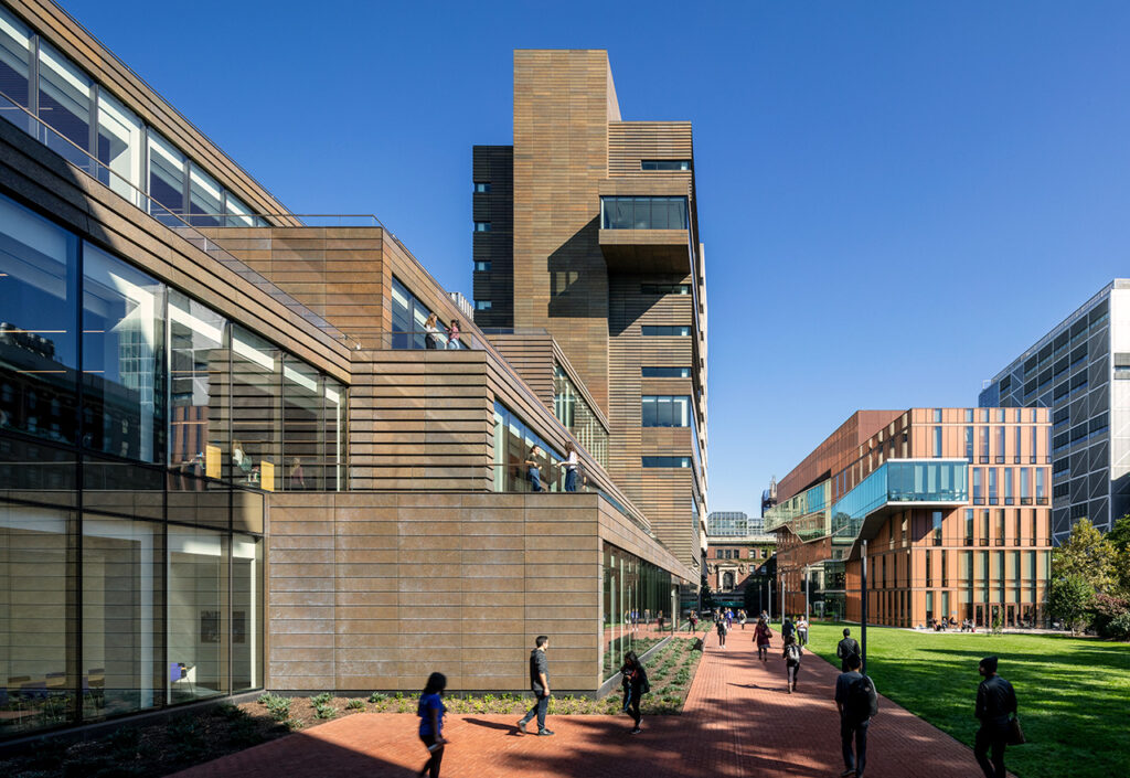 “A new hub for academic and intellectual life in the heart of Barnard College’s campus in New York City, the 128,000-square foot Milstein Center represents a crossroads for students, the community, and partners across the city. A place for interdisciplinary scholarship, the center reflects the college’s approach to curriculum and the synthesis of all forms of knowledge and data,” states the AIA’s 2019 AIA/ALA Library Building Awards description of Barnard College’s The Milstein Center. Photo credit: © Magda Biernat