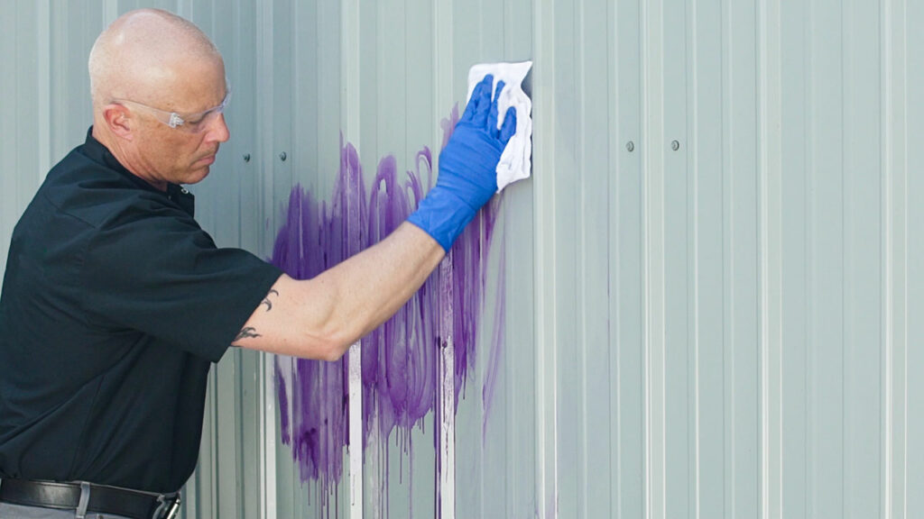Two-part graffiti resistance systems make it faster and easier to protect the building exterior and remove unwanted damage.