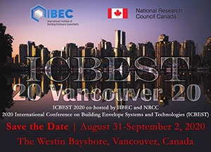 2020 International Conference on Building Envelope Systems and Technologies (ICBEST)
