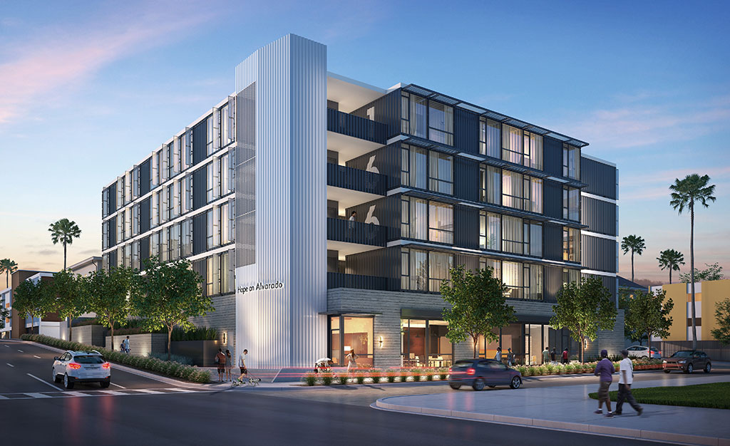 Hope on Alvarado in Los Angeles. Rendering by KTGY Architecture + Planning