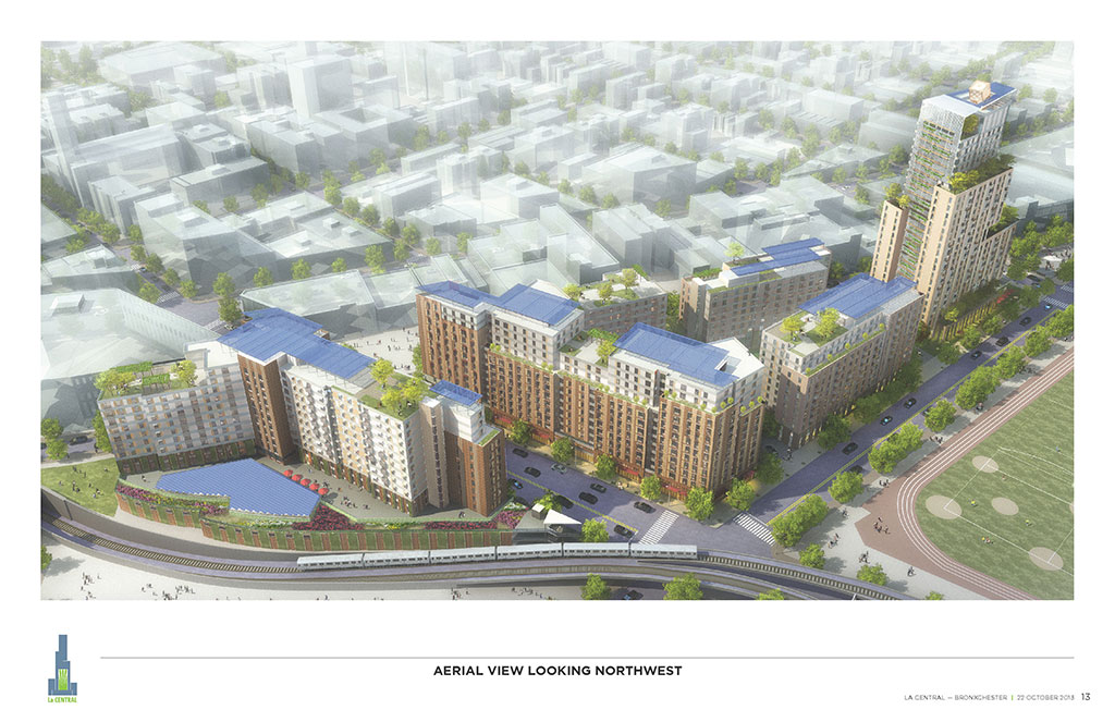 La Central, a mixed-use, multi-family residential complex in the South Bronx, New York City. Rendering courtesy of FXCollaborative