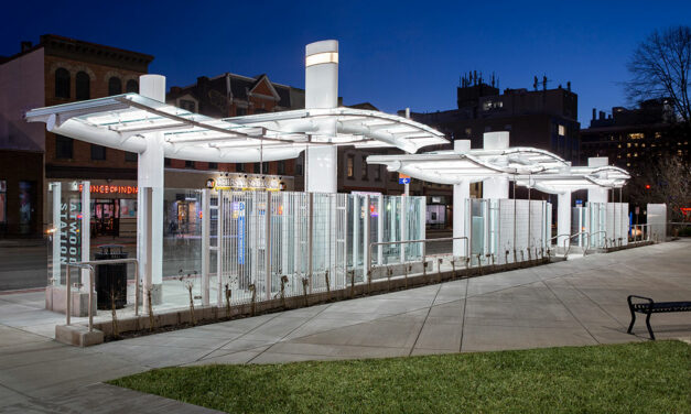 Port Authority’s transit station’s glass canopy custom-engineered and fabricated by EXTECH