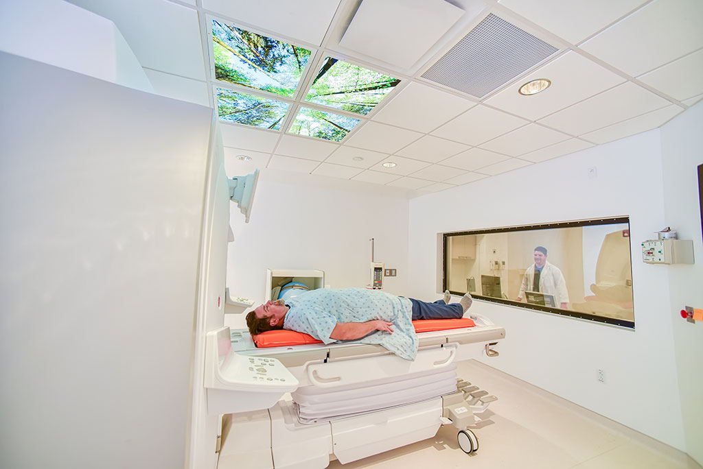A new MRI imaging suite was developed within the existing facility, replacing an on-site trailer that was providing the service for the facility that needed upgrades to accommodate current MRI technologies. Photo courtesy of HED