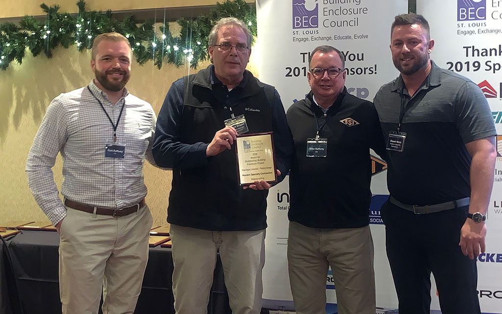 Western Specialty Contractors receives Building Enclosure Award for East End Parking Facility waterproofing project at Washington University