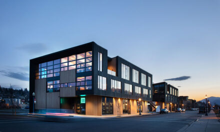 Outpost, Hood River, Oregon, a dynamic mixed-use building serves as catalyst for waterfront development