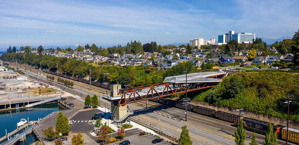 LMN Architects announces completion of the Grand Avenue Park Bridge in Everett, Washington
