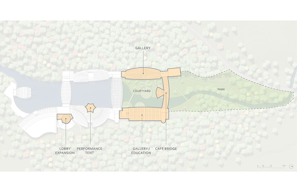  Crystal Bridges Expansion Site Plan. Courtesy of Safdie Architects